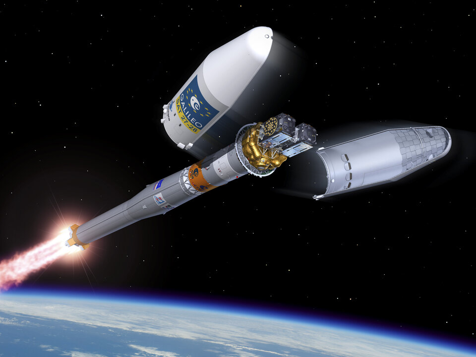 Запуск космических аппаратов Galileo на орбиту